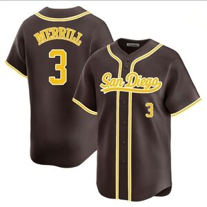 Mens WomenYouth San Diego Brown Jackson Merrill Baseball Stitched Small
